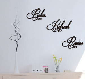Relax Refresh Revive Wall Quote Art Stickers Wall Decals FOR HOME ...