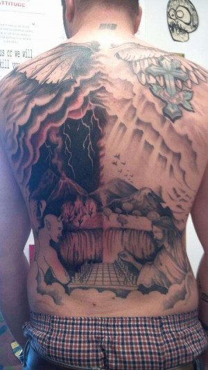 Heaven Vs Hell In Progress Tattoo picture
