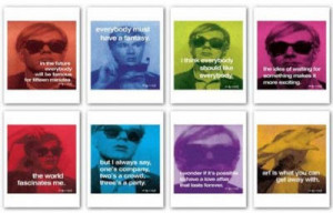 Title: Andy Warhol Lot of Eight Quotes Set Art Prints Posters