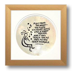 Kokopelli, Flute Music, Calligraphy Art Plaques, Inspirational Gifts