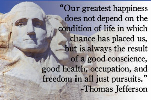 Quote of Thomas Jeffferson about 4th of july in many year ago