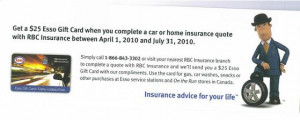 ... Get a FREE $25.00 Esso Gift Card with car or home insurance quote