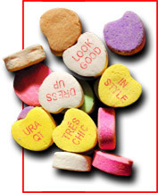 Spelling Love with Candy Hearts