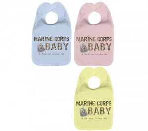 Baby Bib: A Marine Loves Me, in color choice.
