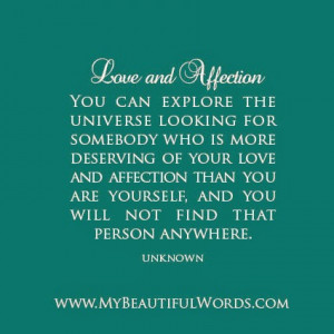 Your Love and Affection...