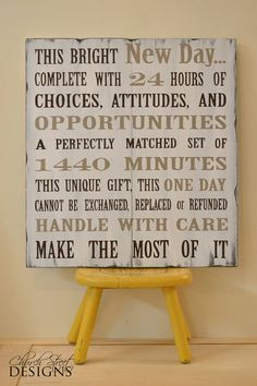 ... Wooden Sign - This Bright New Day Quote - Church Street Designs More