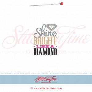 5544 Sayings : Shine Bright Like A Diamond Applique 4x4