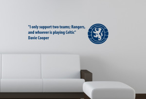 Rangers FC Davie Cooper Quote Wall Sticker