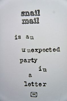 Ideas from the forest: Snailmail is an unexpected party in a letter ...