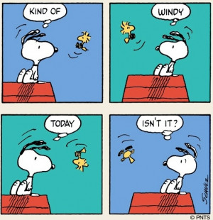 Windy Day Quotes Snoopy and woodchuck windy day cartoon via www ...