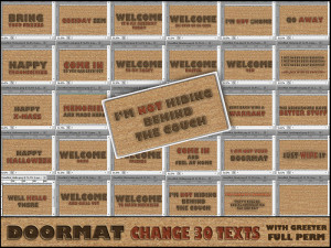 DOORMAT :: CHOOSE FROM 30 QUOTES + GREETER :: contents