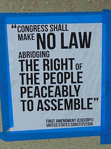 Posted excerpt from the US Constitution , at an Occupy Oakland event ...