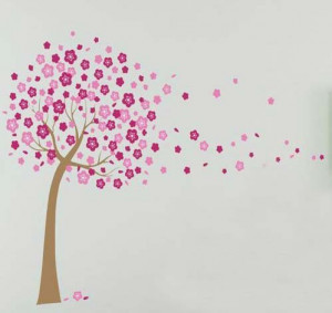 blossoming flower tree nursery wall sticker