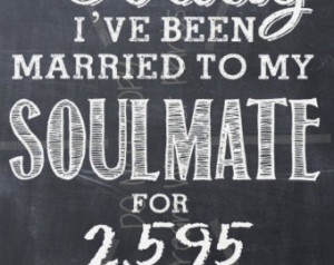 Wedding Anniversary SOULMATE printa ble chalkboard art LOVE Valentine ...