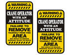 Crane Operator Warning Yellow Decal Set (2) 4