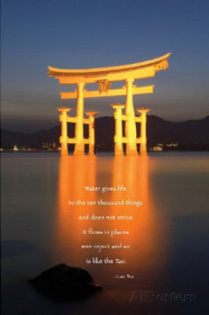 Tao River (Shrine, Lao Tsu Quote) Art Poster Print Poster