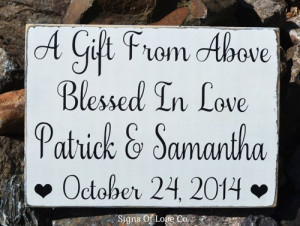 Wedding Decor Sign Personalized Gift Religious Gift From Above Blessed