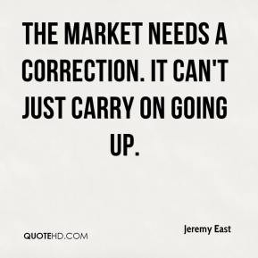 The market needs a correction. It can't just carry on going up.