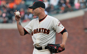 Tim Hudson -- with his playoff career record at 1-3 and a 3.46 ERA ...