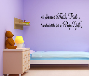 ... Trust Pixie Dust Tinkerbell Vinyl Wall Quote Decal Home Decor Sticker