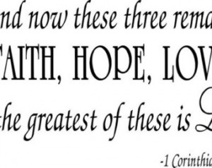 Faith Hope Love Corinthians...