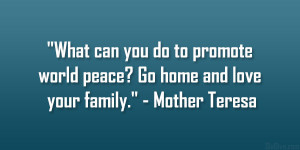 Mother Teresa Quote Love Your Family