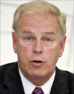 ted strickland talks during a
