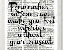 Eleanor Roosevelt Quote Art, Inferi or Without Consent, Inspirational ...