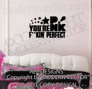 Details about P!NK PINK Vinyl Wall Quote Decal Lettering Stickers Song ...