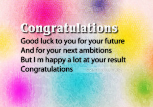 Congratulations SmS For Good Results