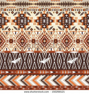 Seamless colorful aztec geometric tribal pattern - stock vector