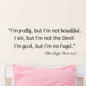 good but I'm no Angel.. Marilyn Monroe Quote Vinyl Wall Decal ...