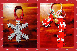 Puzzle Piece Christmas Ornaments