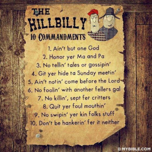 10 commandments hillBilly style