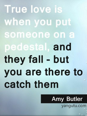 ... someone on a pedestal, and they fall - but you are there to catch them