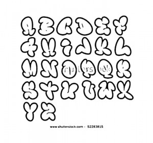 Graffiti alphabet bubble letters