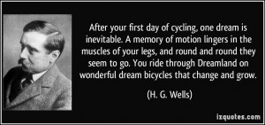 day of cycling, one dream is inevitable. A memory of motion lingers ...