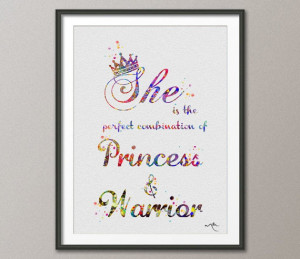 Princess and Warrior Quote art for Kids Girls Boys inspirational ...