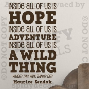 Where The Wild Things Are Hope Adventure Quote Vinyl Wall Decal Decor ...