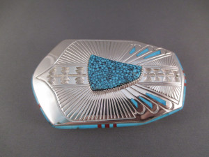 Jay Livingston Turquoise Belt Buckle with Inlay