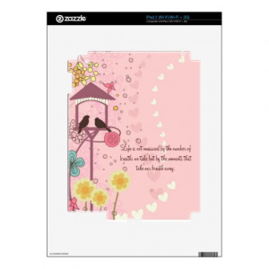 Birdhouse with Sweet Love Birds - Friendship Quote iPad 2 Skin