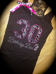 30th Birthday tank top. rhinestone ladies b-day shirt.Birthday Diva ...