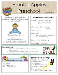 Preschool newsletter