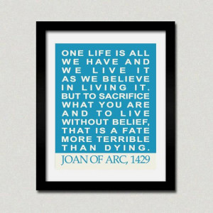 Joan of Arc Modern Inspirational Quote Print by 7-Wonders Design