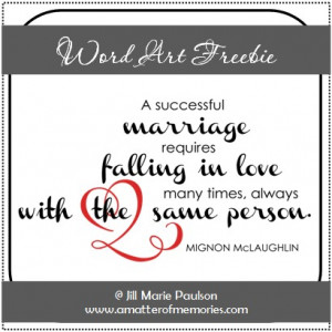 WORD ART: Successful Marriage Quote Word Art Freebie