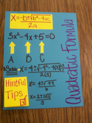 quadratic formula interactive notebook page under the foldable on the ...