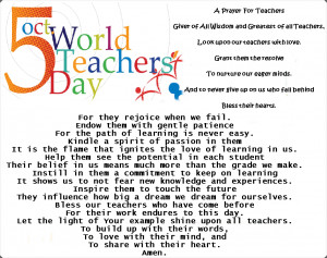 Happy World Teachers Day Prayer 2014