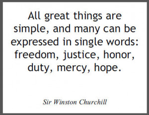 Winston Churchill on Great Things
