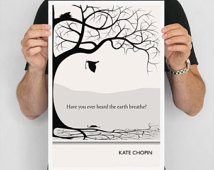 Literary Quote print, Kate Chopin A rt Poster, Illustration Nature Art ...