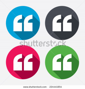Quote sign icon. Quotation mark symbol. Double quotes at the beginning ...